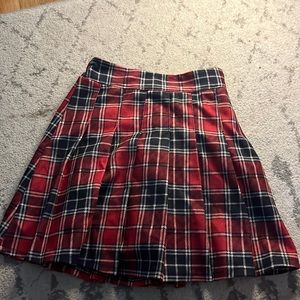 printed plaid skirt